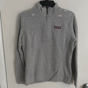Vineyard Vines Light Gray Zip-Up Sweater